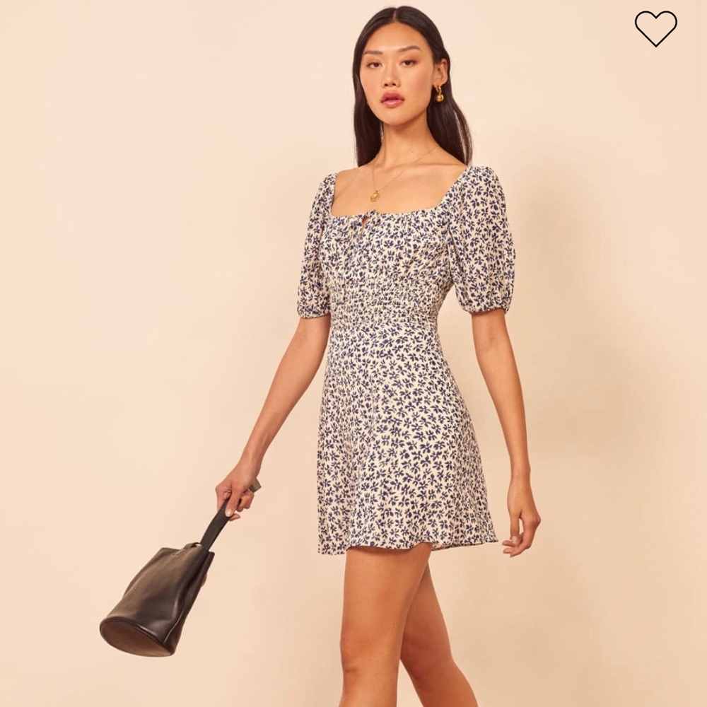 Reformation Jo Floral Puff Sleeve Minidress